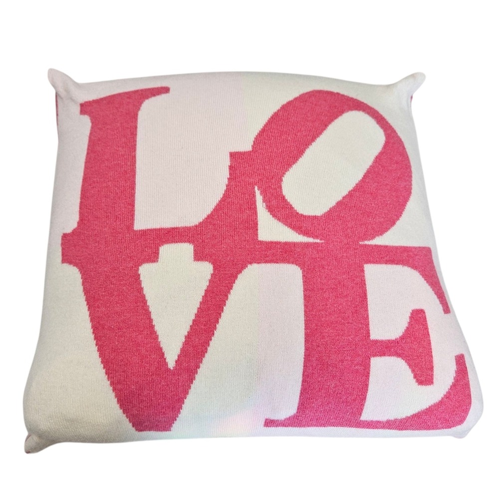 Rani Arabella Cashmere Throw Pillow LOVE Down Italy Luxury 21x21‎ Pink Limited